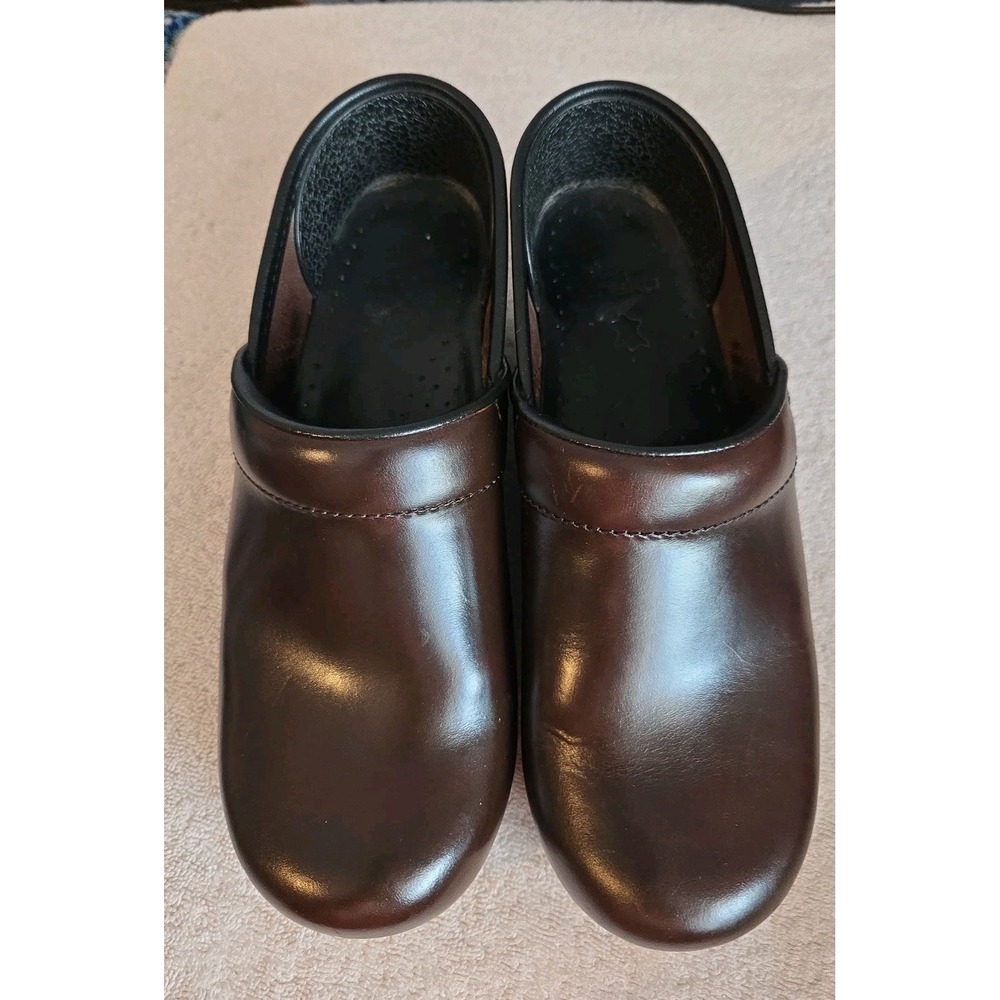 Dansko XP 2.0 Brown Leather Clogs Size 37 Professional Slip On Comfort Shoes